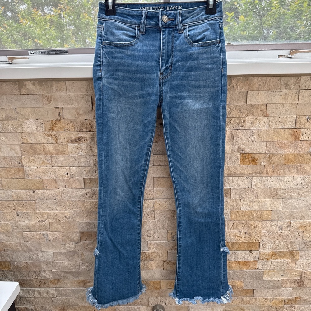 American Eagle Outfitters Blue Ankle Cropped Jeans